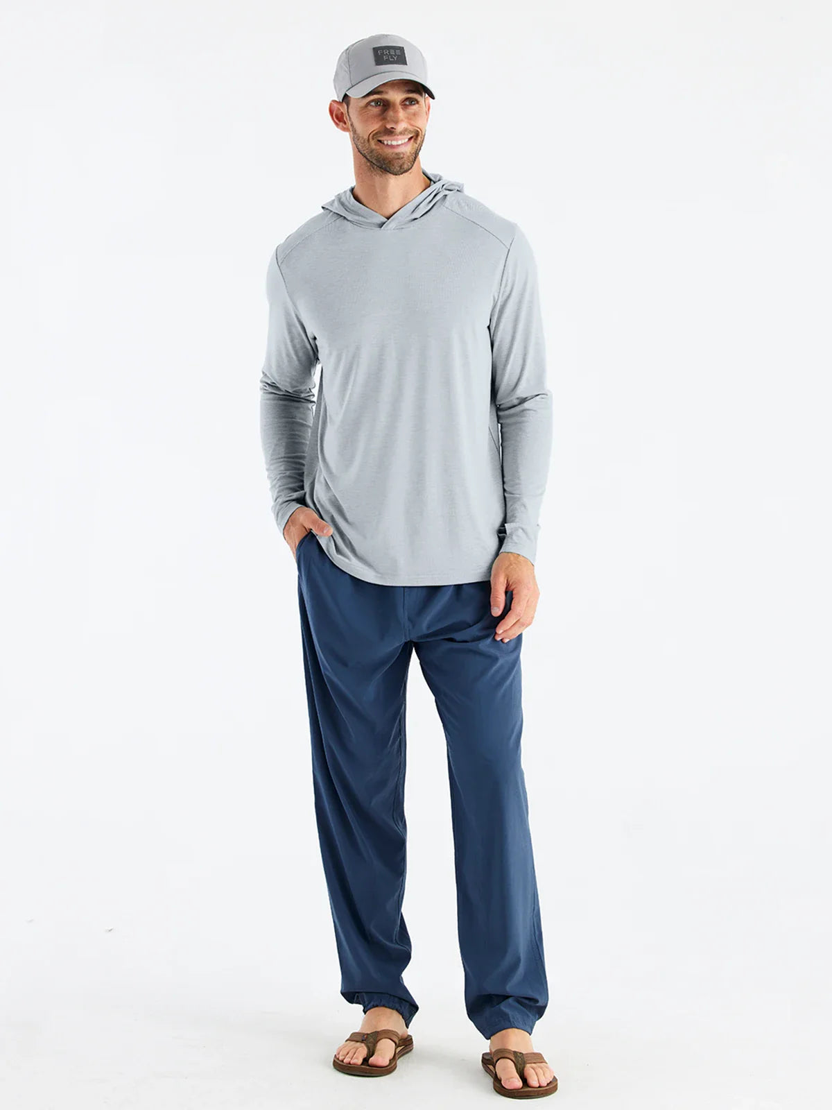 Free Fly M Bamboo Shade Hoodie HEATHER ASPEN GREY