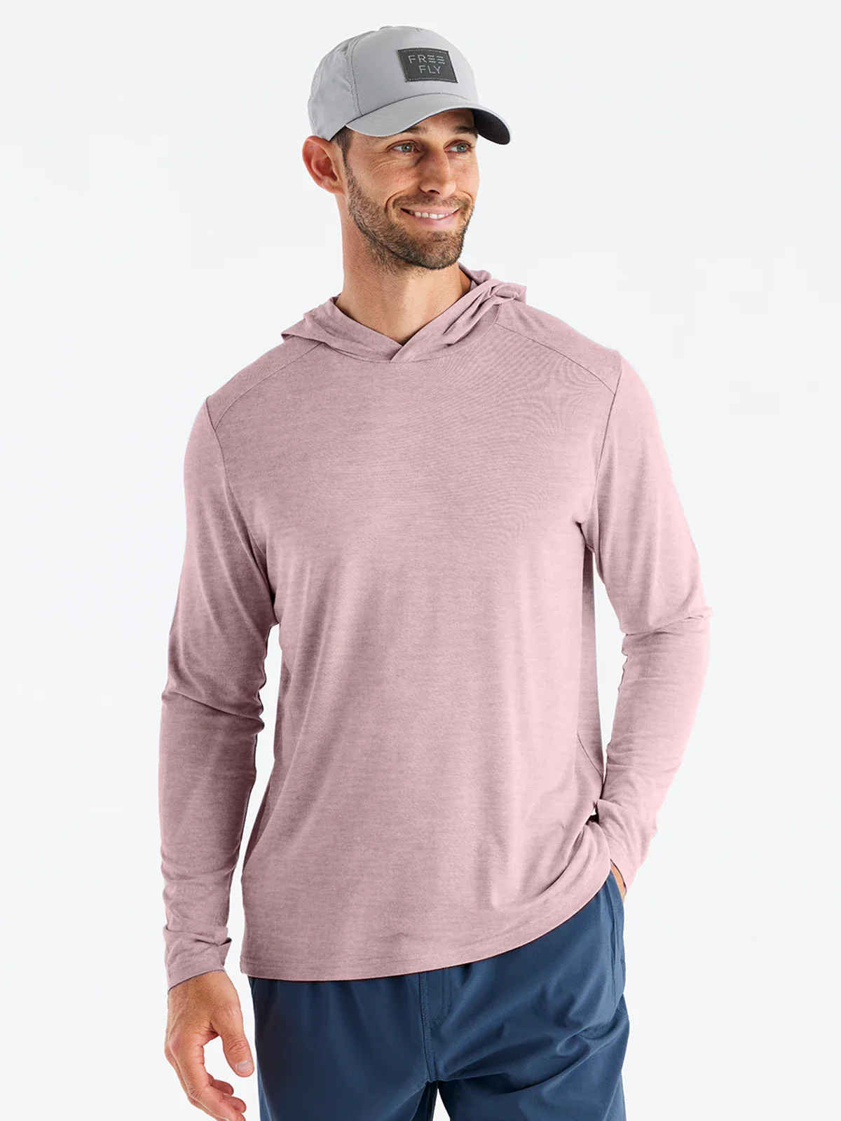 Free Fly M  Bamboo Shade Hoody HEATHER ADOBE RED