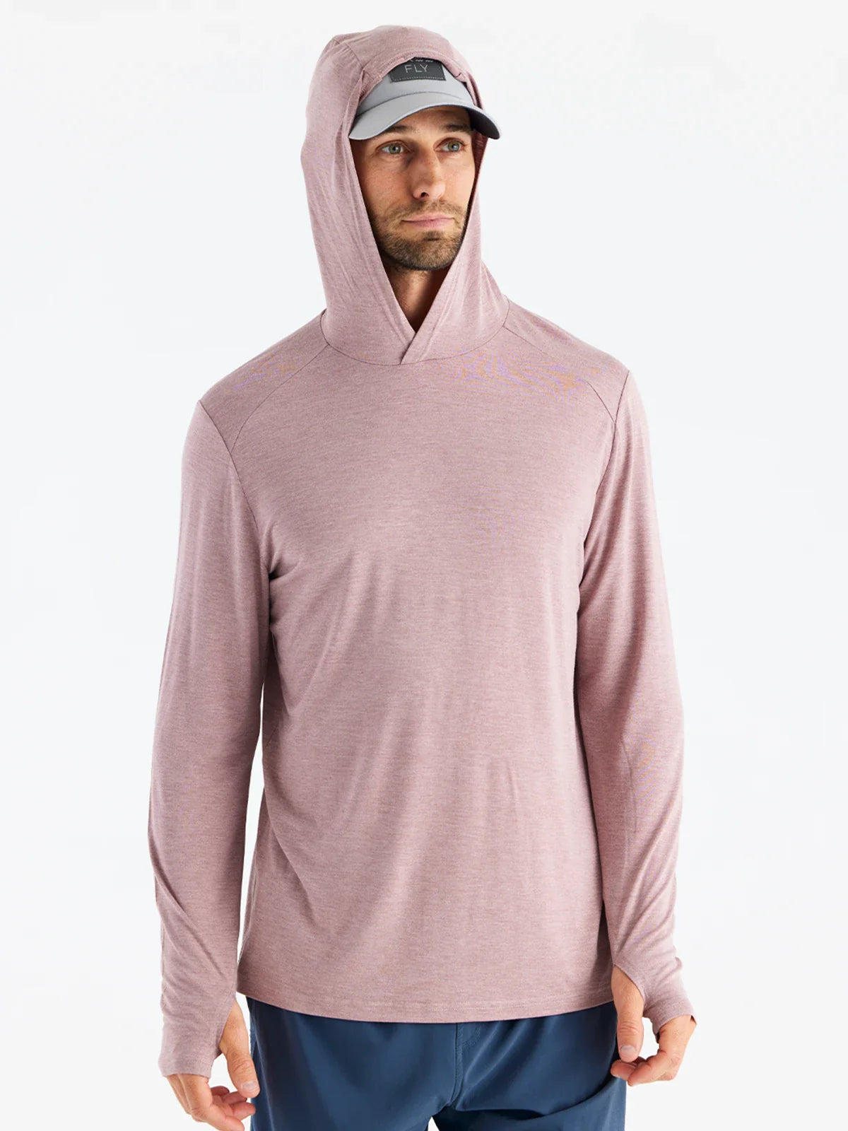 Free Fly M  Bamboo Shade Hoody HEATHER ADOBE RED