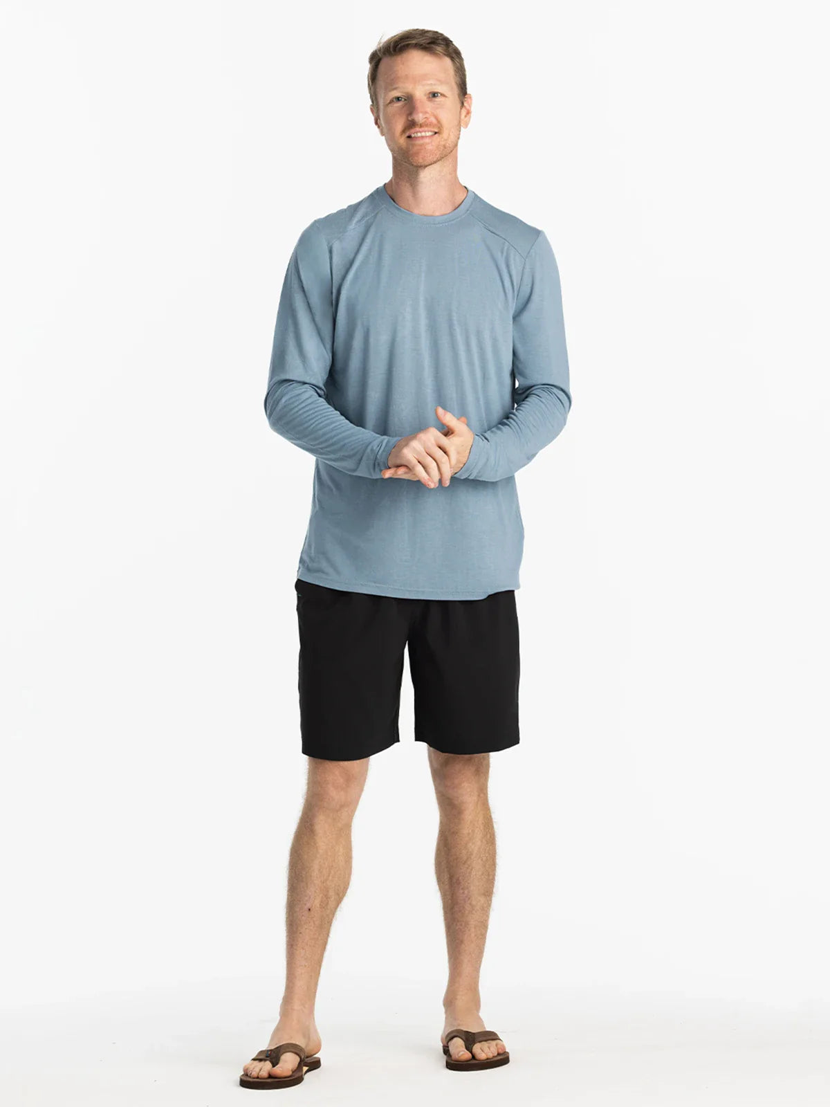 Free Fly M Lightweight Bamboo LS BLUE FOG
