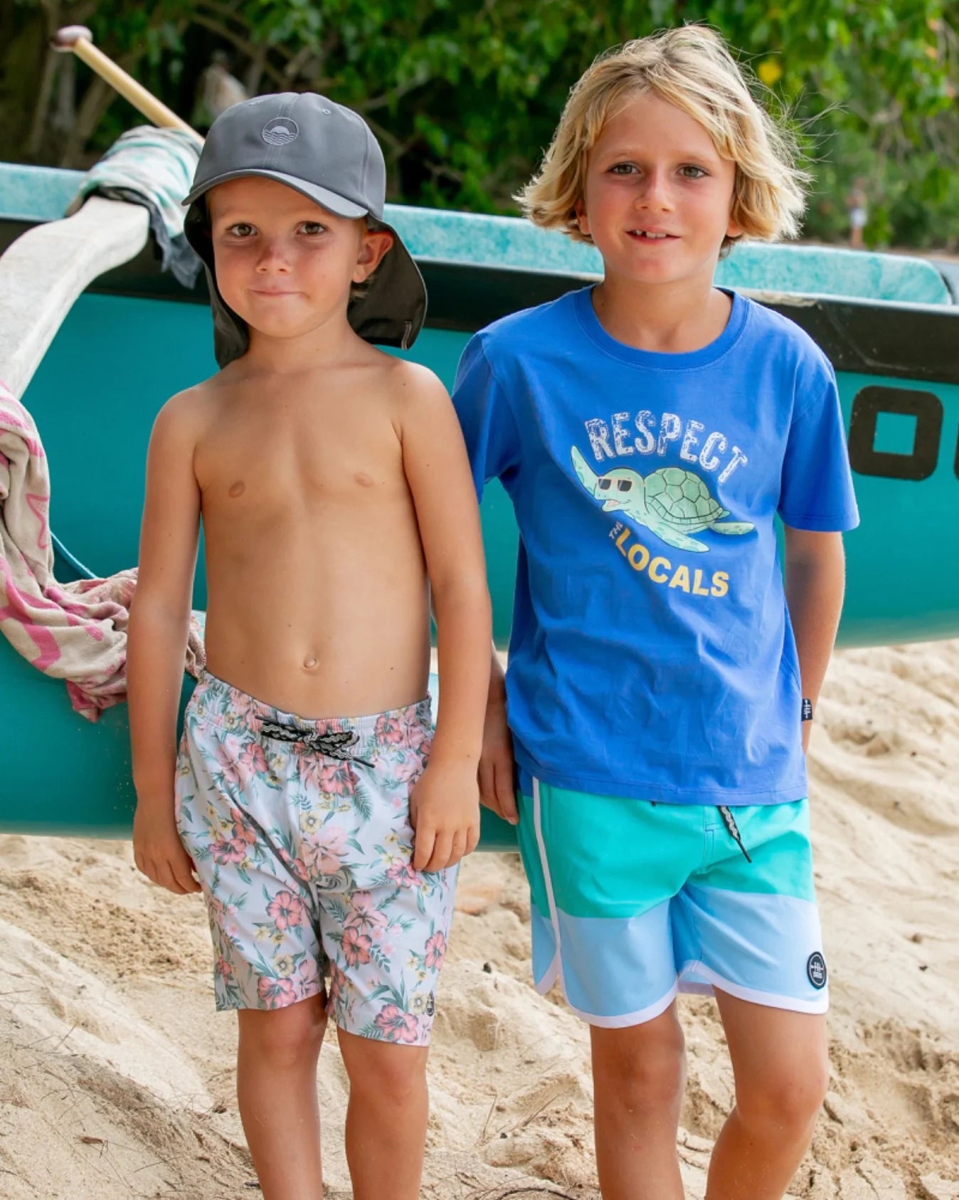 Feather 4 Arrow Boys SS Respect the Locals Tee MARINA