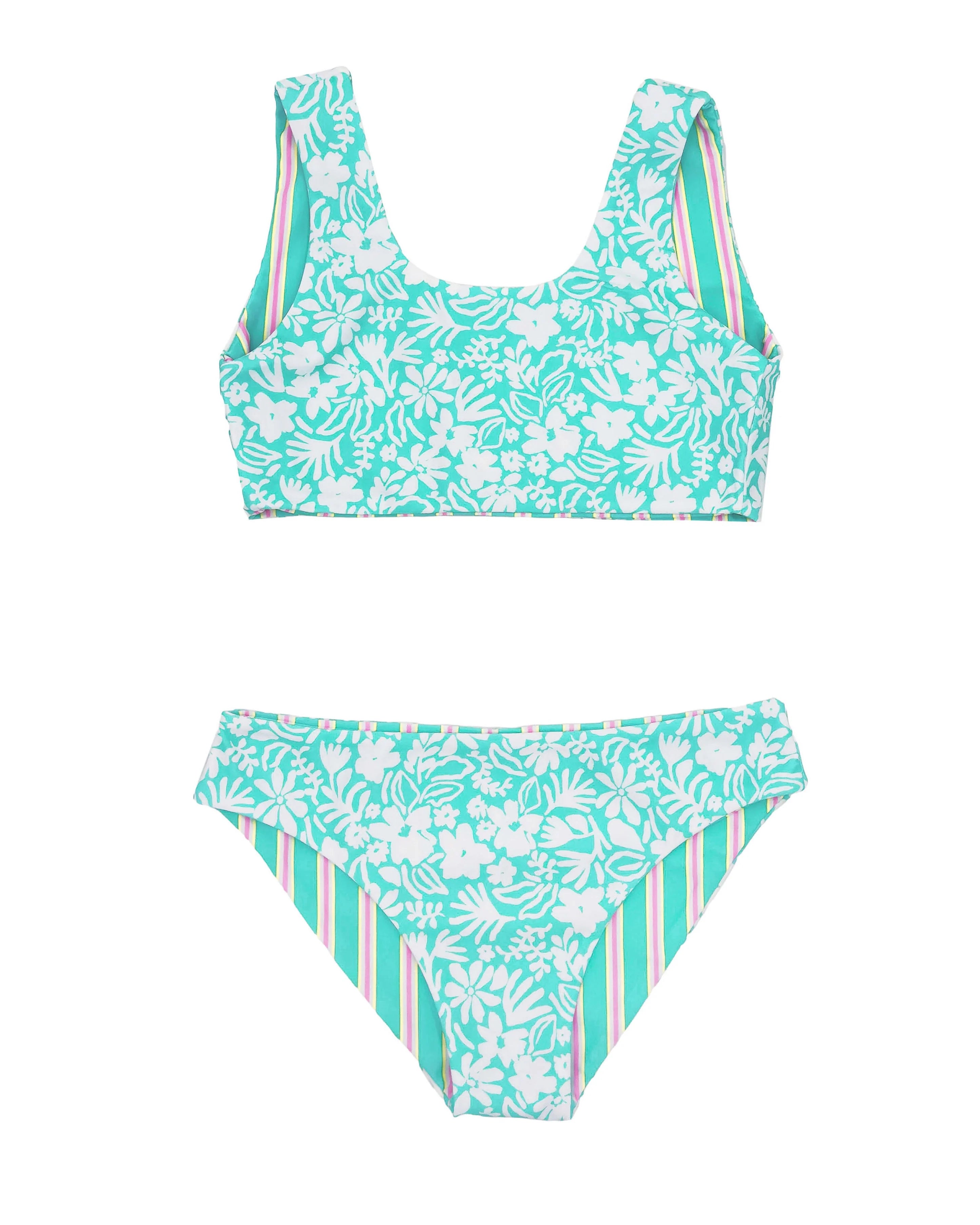 Feather 4 Arrow Girls Island Hopper Reversible Bikini POOL BLUE