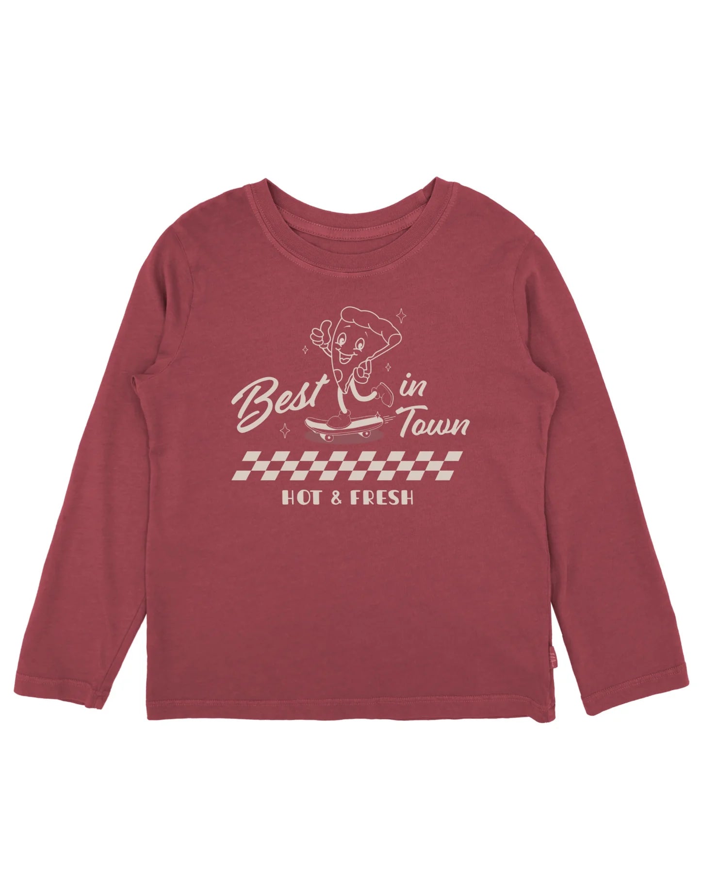 Feather 4 Arrow Boys LS Pizza Tee WASHED RED