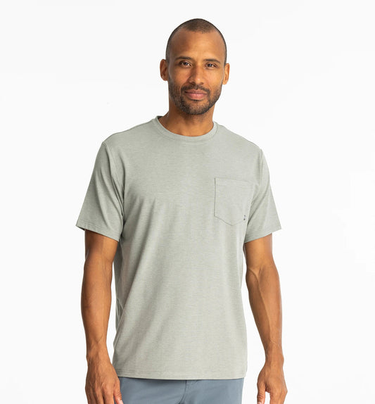 Free Fly M SS Bamboo Flex Pocket Tee HEATHER AGAVE