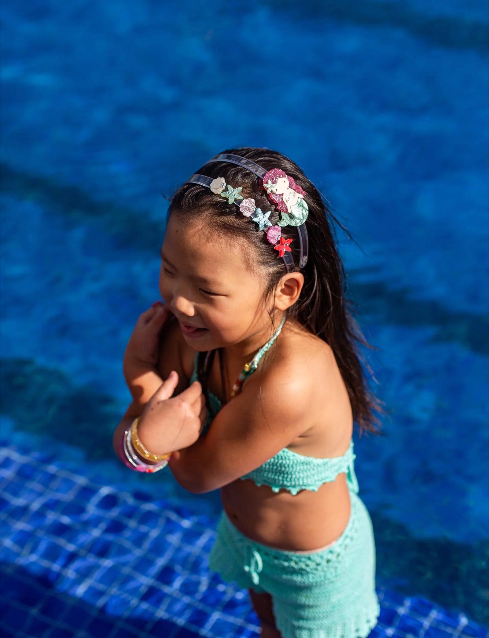 Lilies & Roses Seashells Pearlized Headband