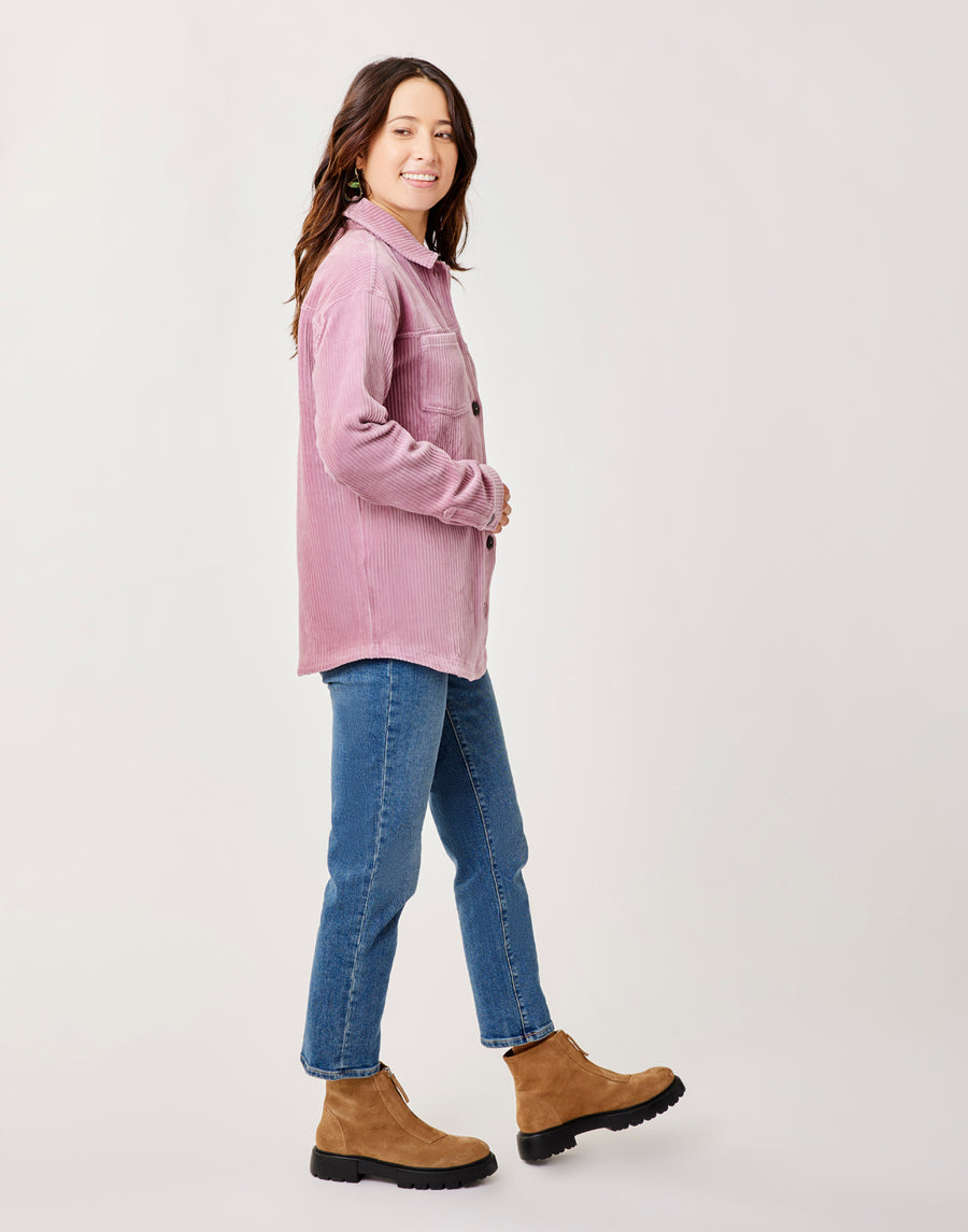 Carve W Hudson Stretch Cord Shacket ORCHID