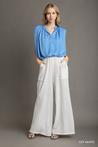 Umgee W Textured Pant OFF WHITE