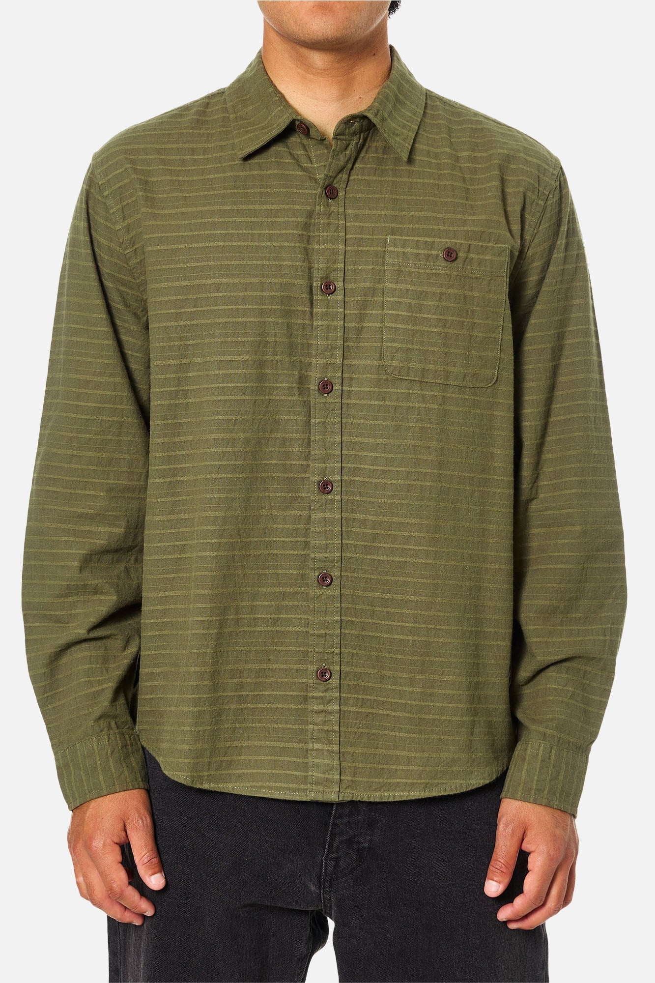 Katin M LS Derek Flannel OLIVE NIGHT