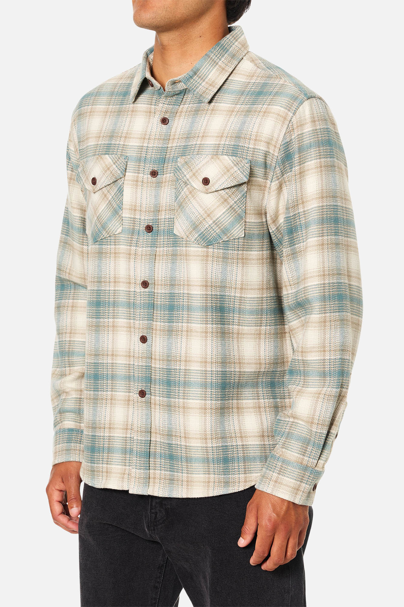 Katin M LS Sierra Flannel ATLANTIC GREEN