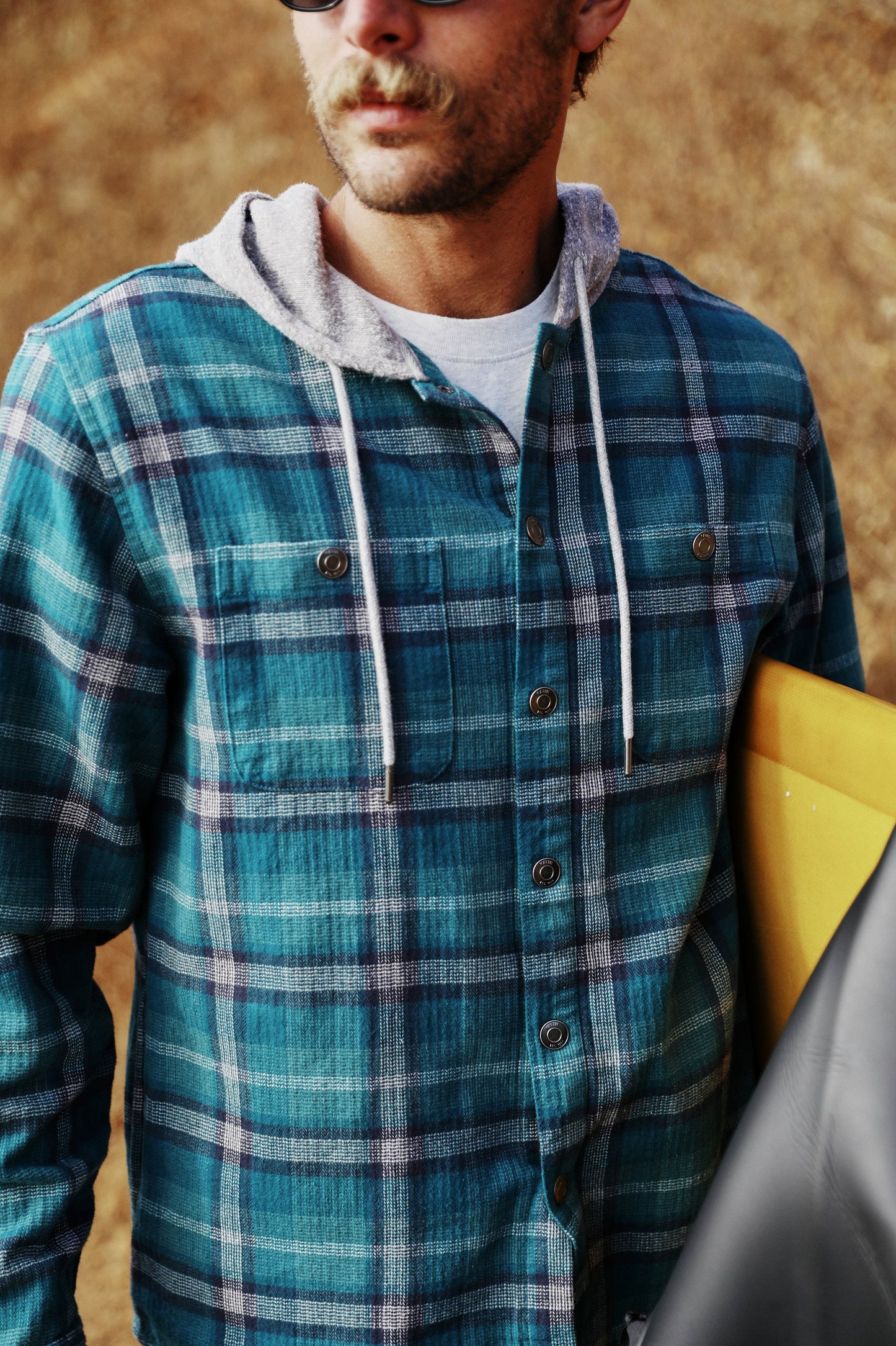 Katin M Harold Hooded Flannel Jacket BLUE GREEN
