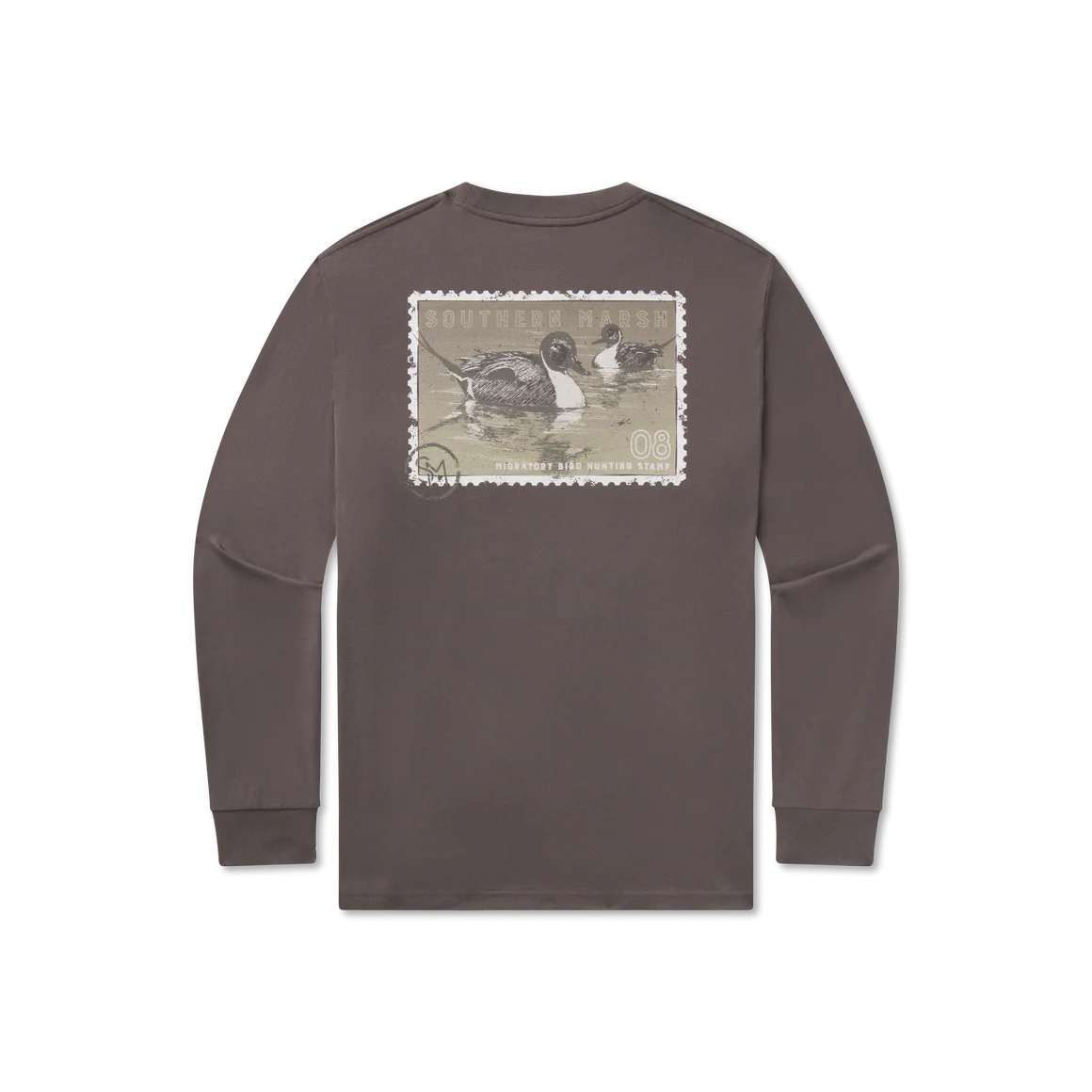Southern Marsh M LS Duckstamp Pintail Tee IRON GRAY