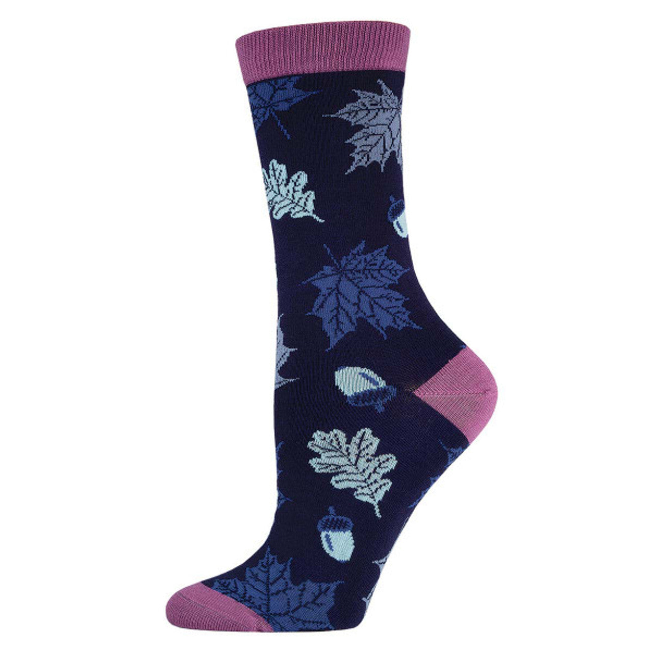 Socksmith W Bamboo Crew Autumn Leaves NAVY