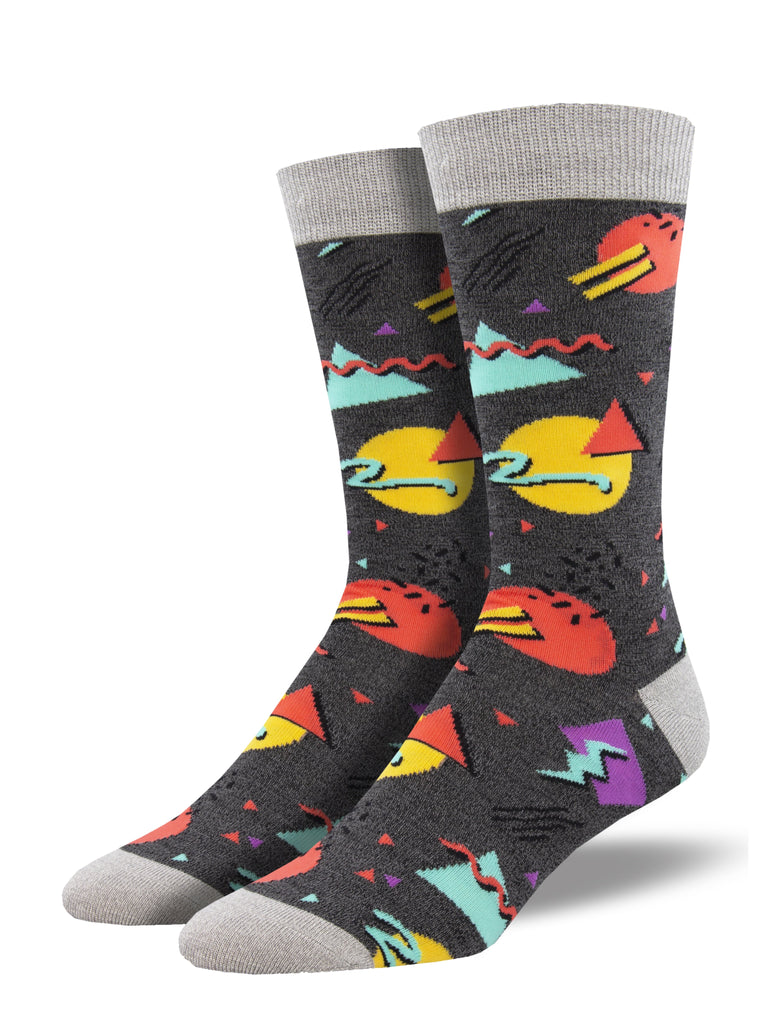 Socksmith M Bamboo Crew 90's Vibes CHARCOAL HEATHER