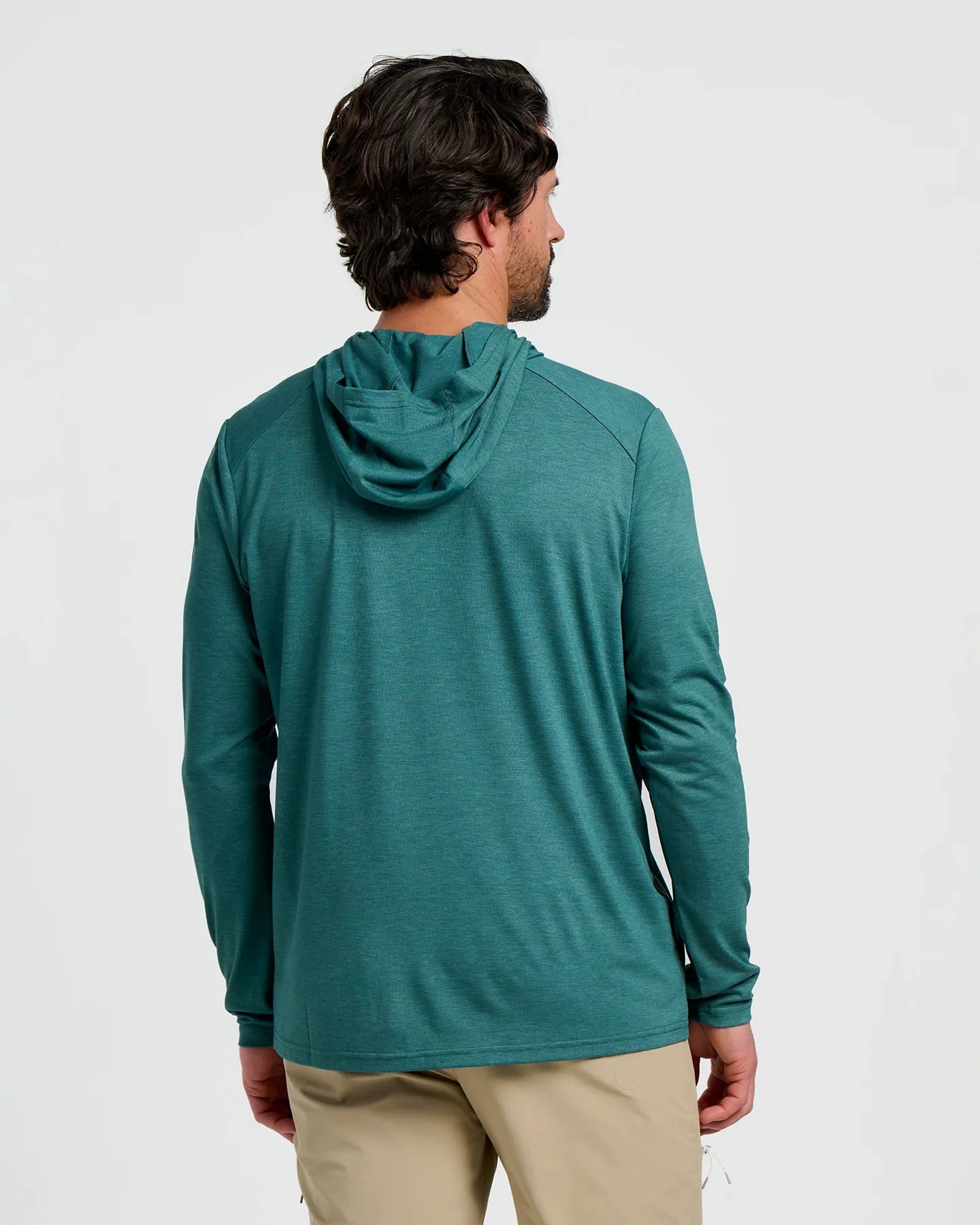 Free Fly M  Bamboo Shade Hoody HEATHER SEA PINE