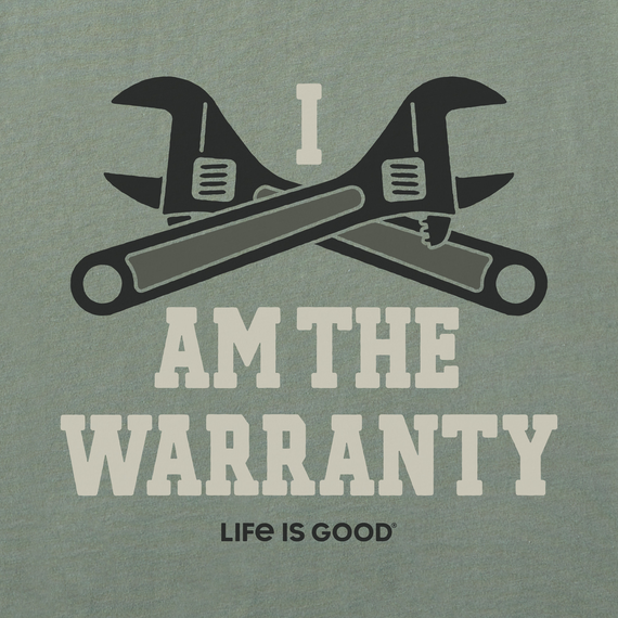 Life is Good M LS Crusher Clean I am the Warranty MOSS GREEN