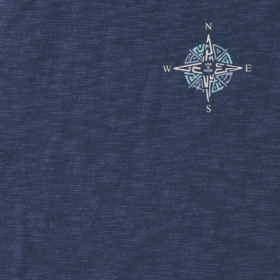 Life is Good M Tribal Compass Slub Hoodie DARKEST BLUE