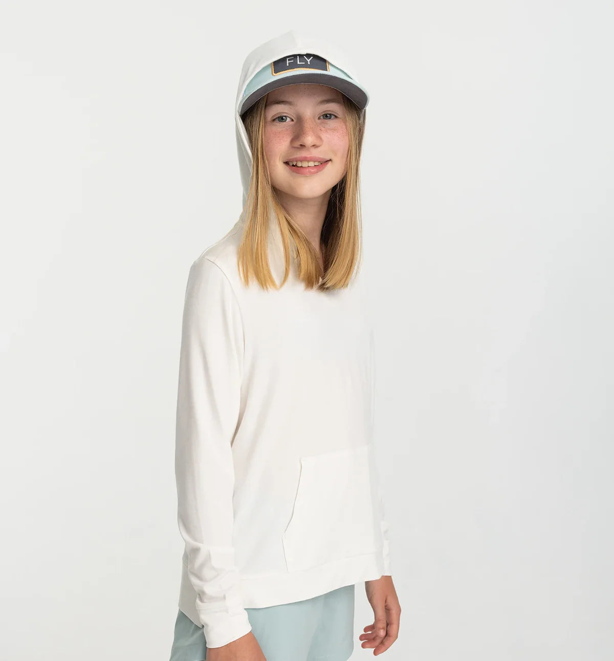 Free Fly Girl's Shade Hoodie BRIGHT WHITE