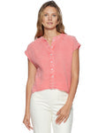 Flag & Anthem W SS Amberly Button Down Top CORAL