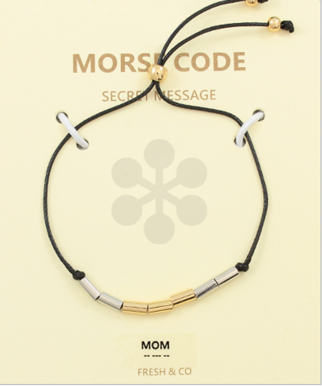 Golden Stella Morse Code Bracelet MOM