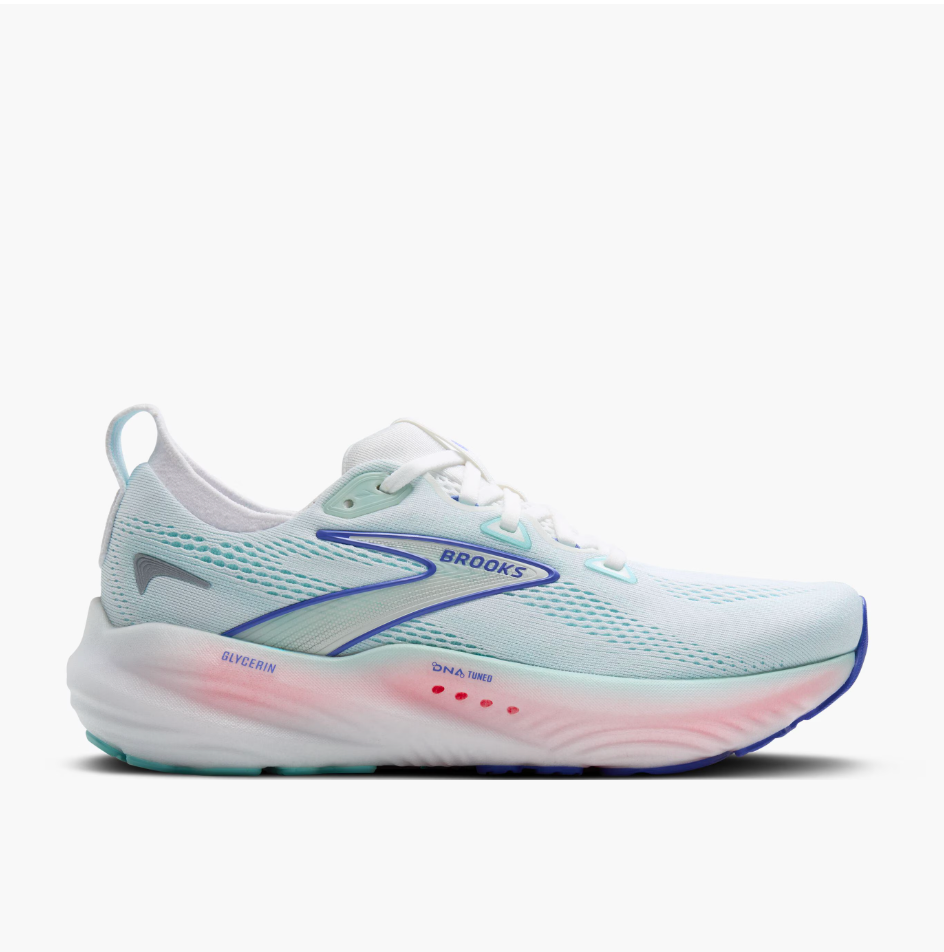 Brooks W Glycerin 22 WHITE/LIMPET SHELL/AMPARO BLUE