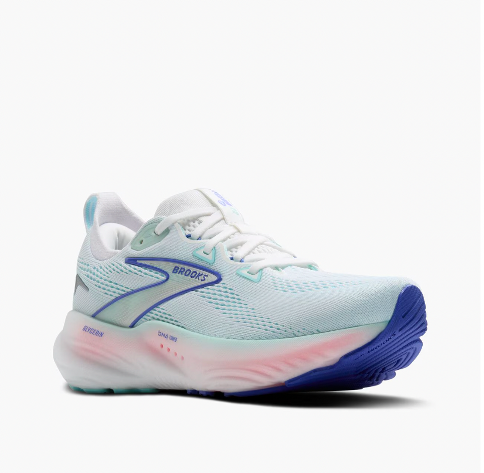 Brooks W Glycerin 22 WHITE/LIMPET SHELL/AMPARO BLUE