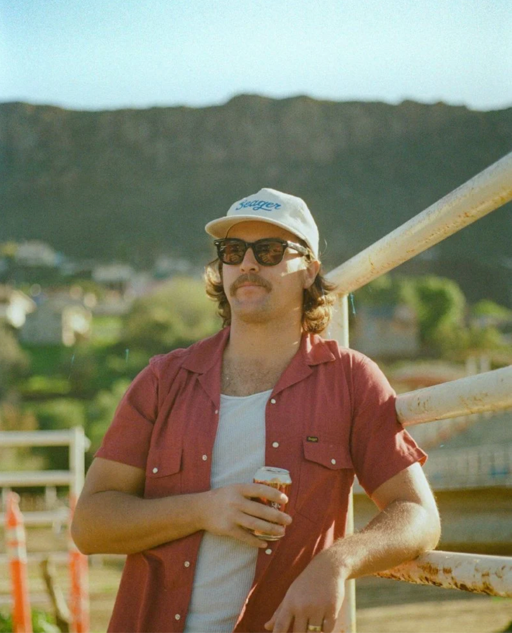 Seager Big Cord Snapback Hat CREAM