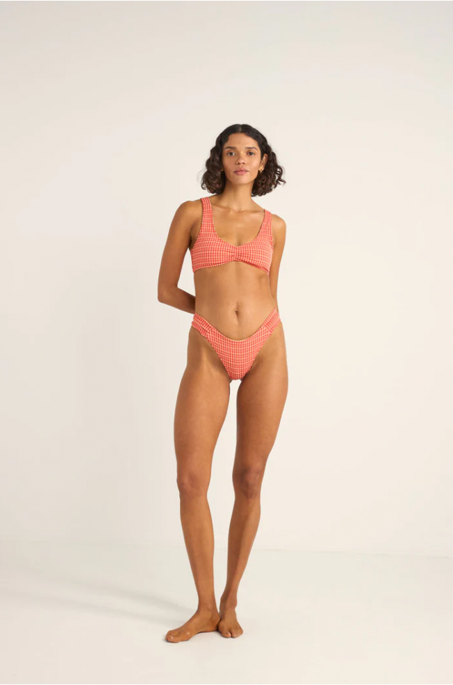 Rhythm W Lola Check Soft Side Holiday Pant RED