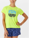 Brooks W SS Distance Tee NEON YELLOW/RUN HAPPY