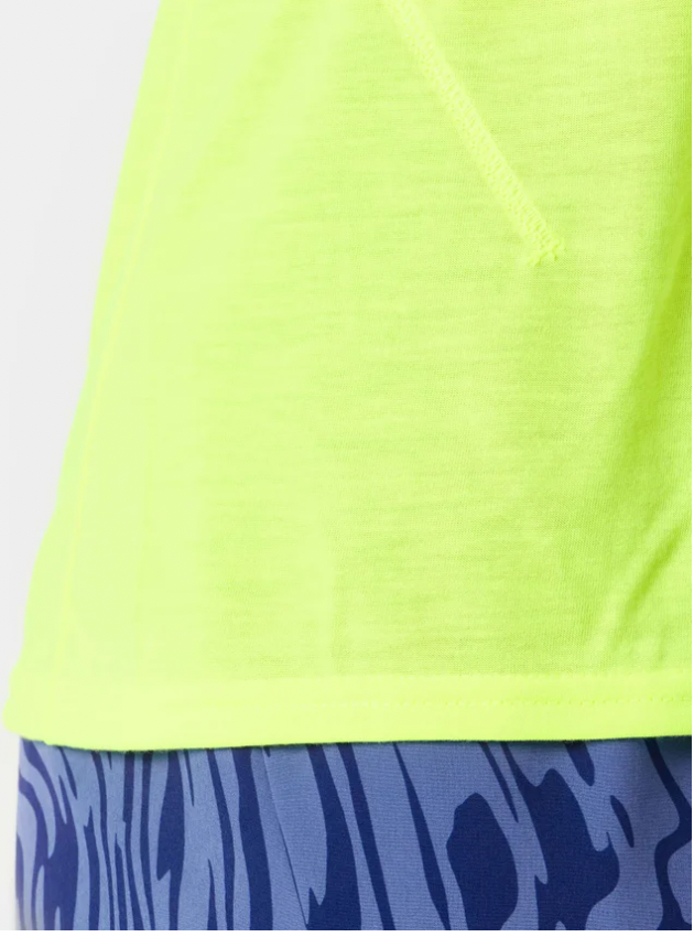 Brooks W SS Distance Tee NEON YELLOW/RUN HAPPY