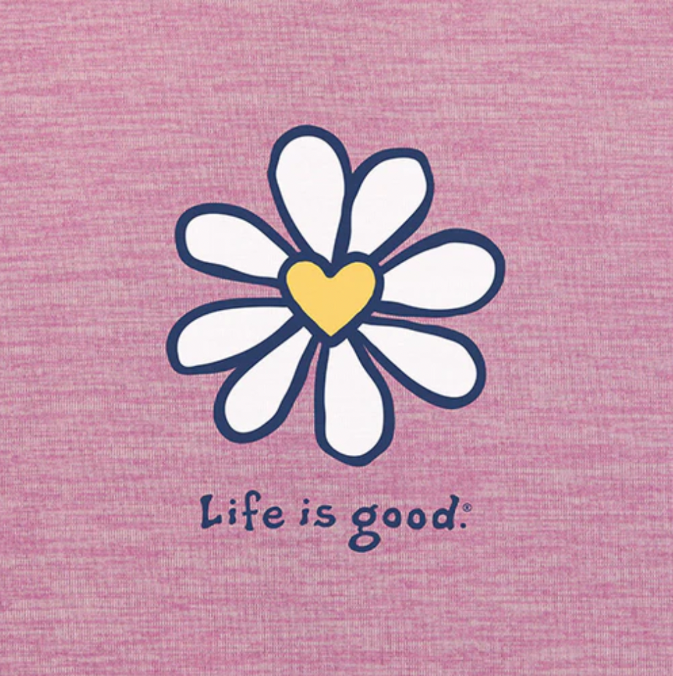 Life is Good  W Sun Crusher Tank Daisy Heart VIOLET PURPLE