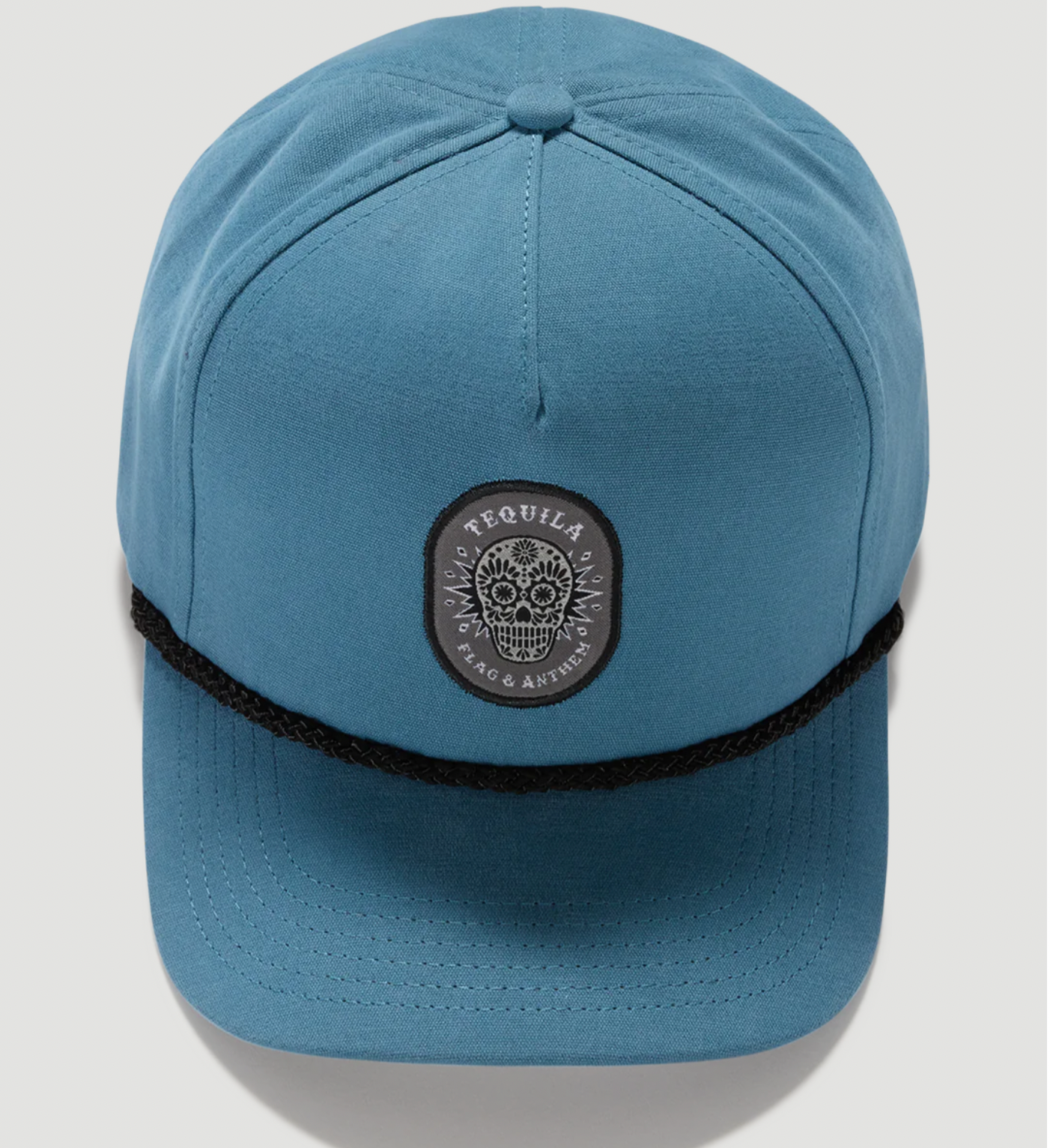 Flag & Anthem Sugar Skull Tequila Rope Hat DUSTY BLUE