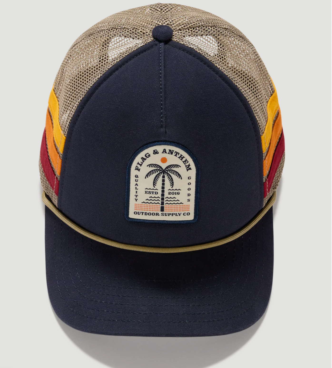 Flag & Anthem Palm Outdoor Supply Rope Trucker Hat