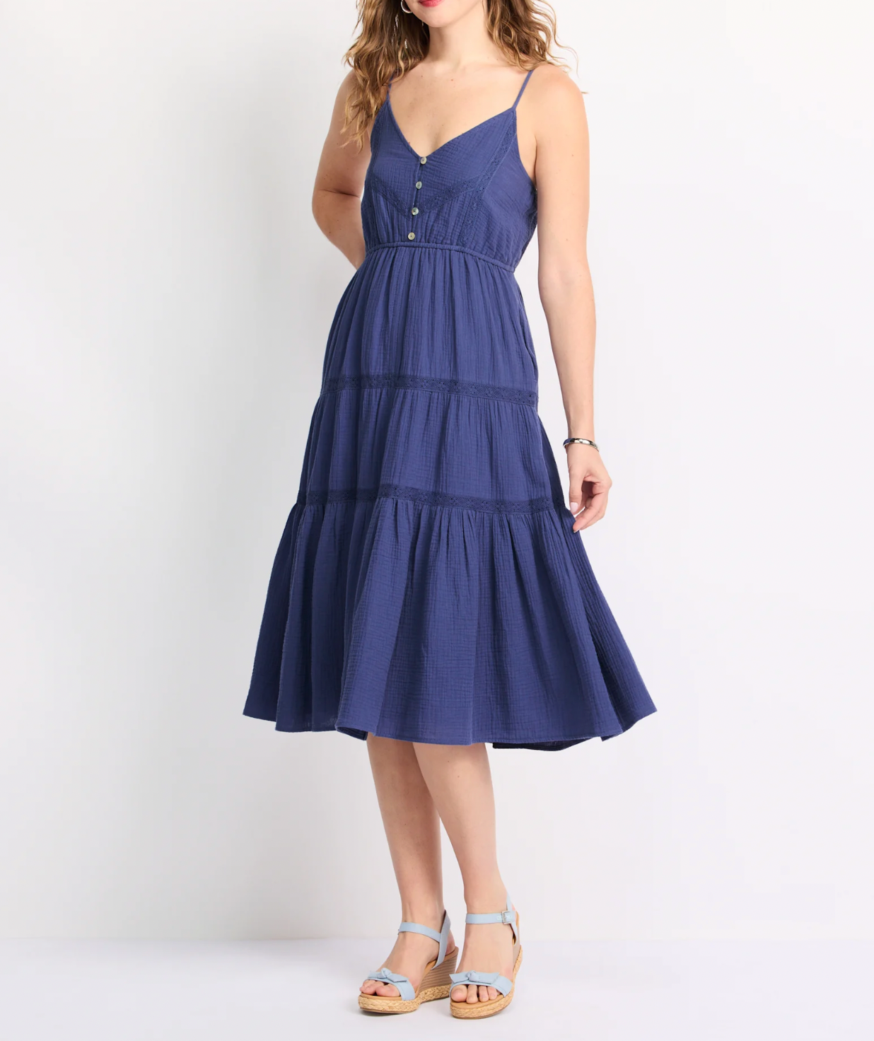 Flag & Anthem W Daphne Lace Trim Dress BLUE INDIGO