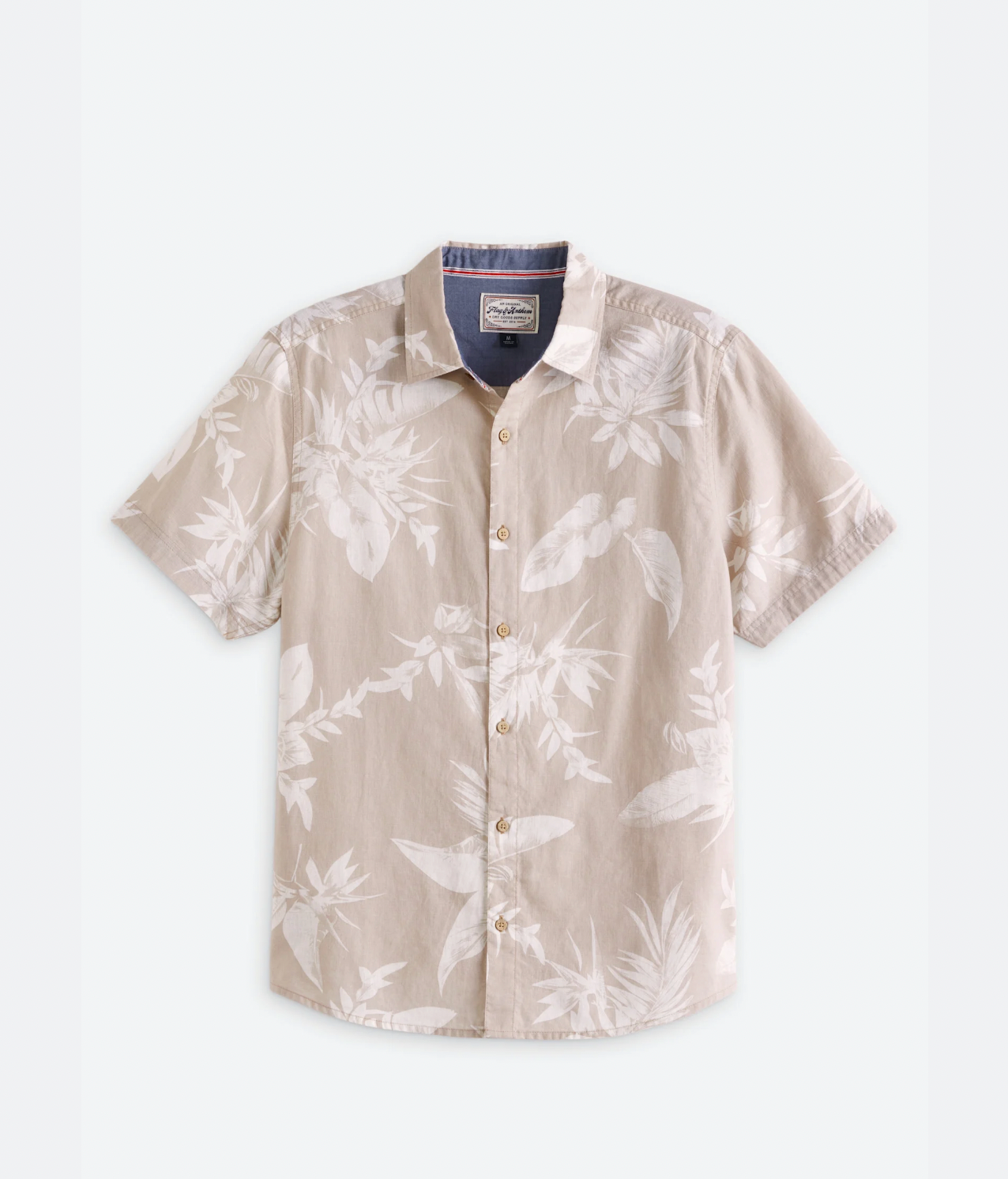 Flag & Anthem M SS Deale Floral Print Shirt SAND/WHITE