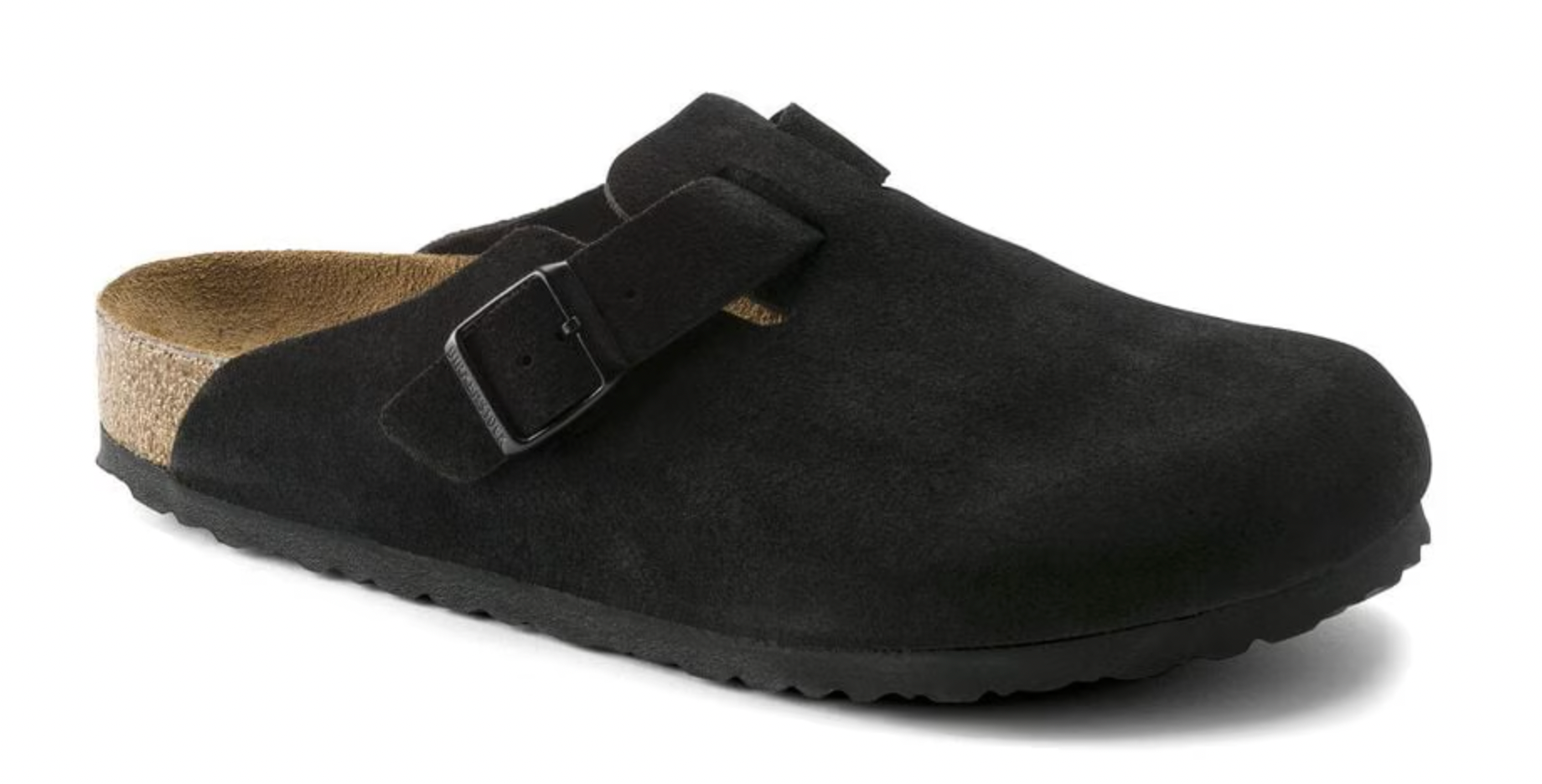 Birkenstock W Boston Suede BLACK - NARROW