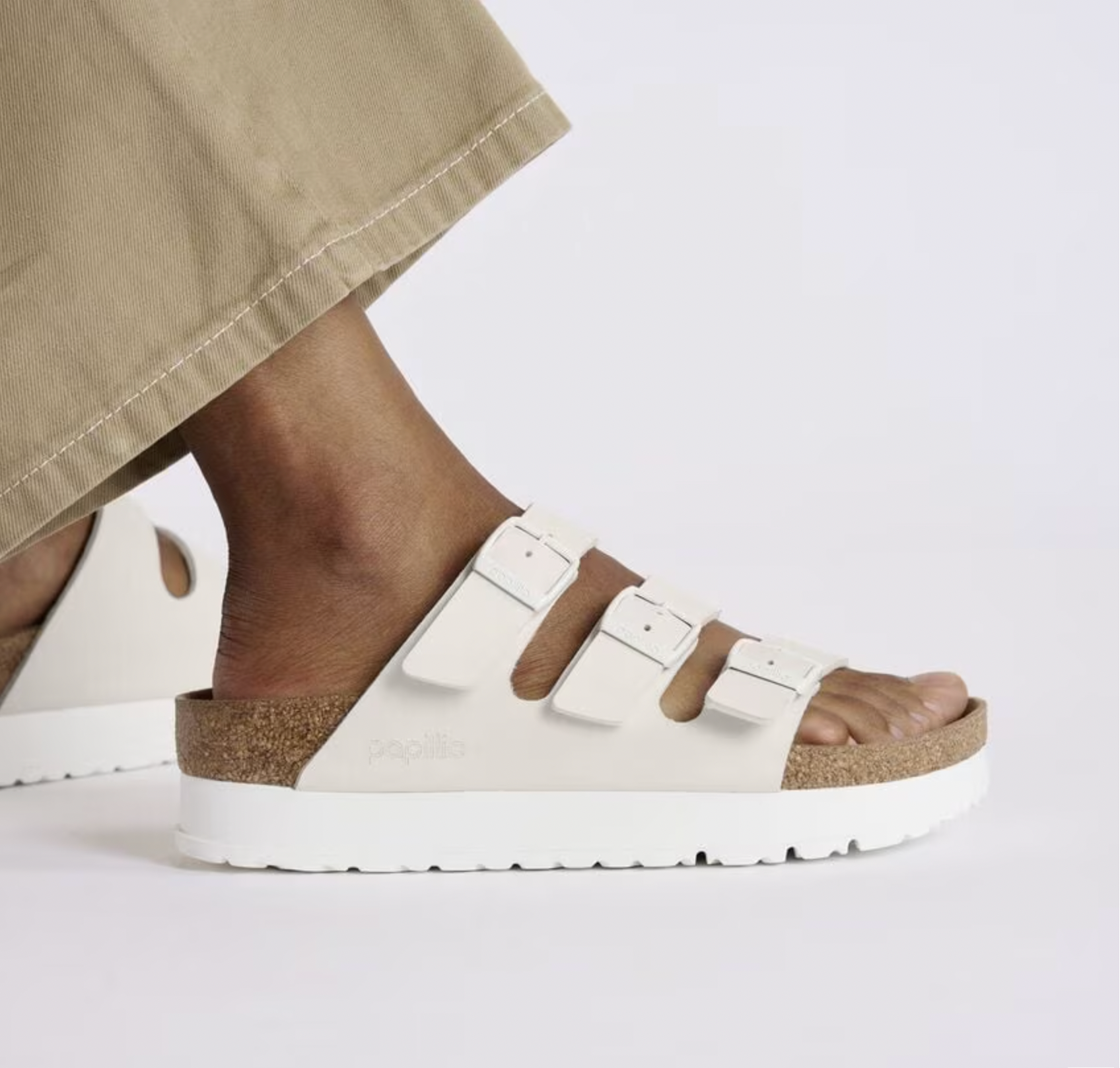 Birkenstock W Florida III Vegan Flex Platform EGGSHELL