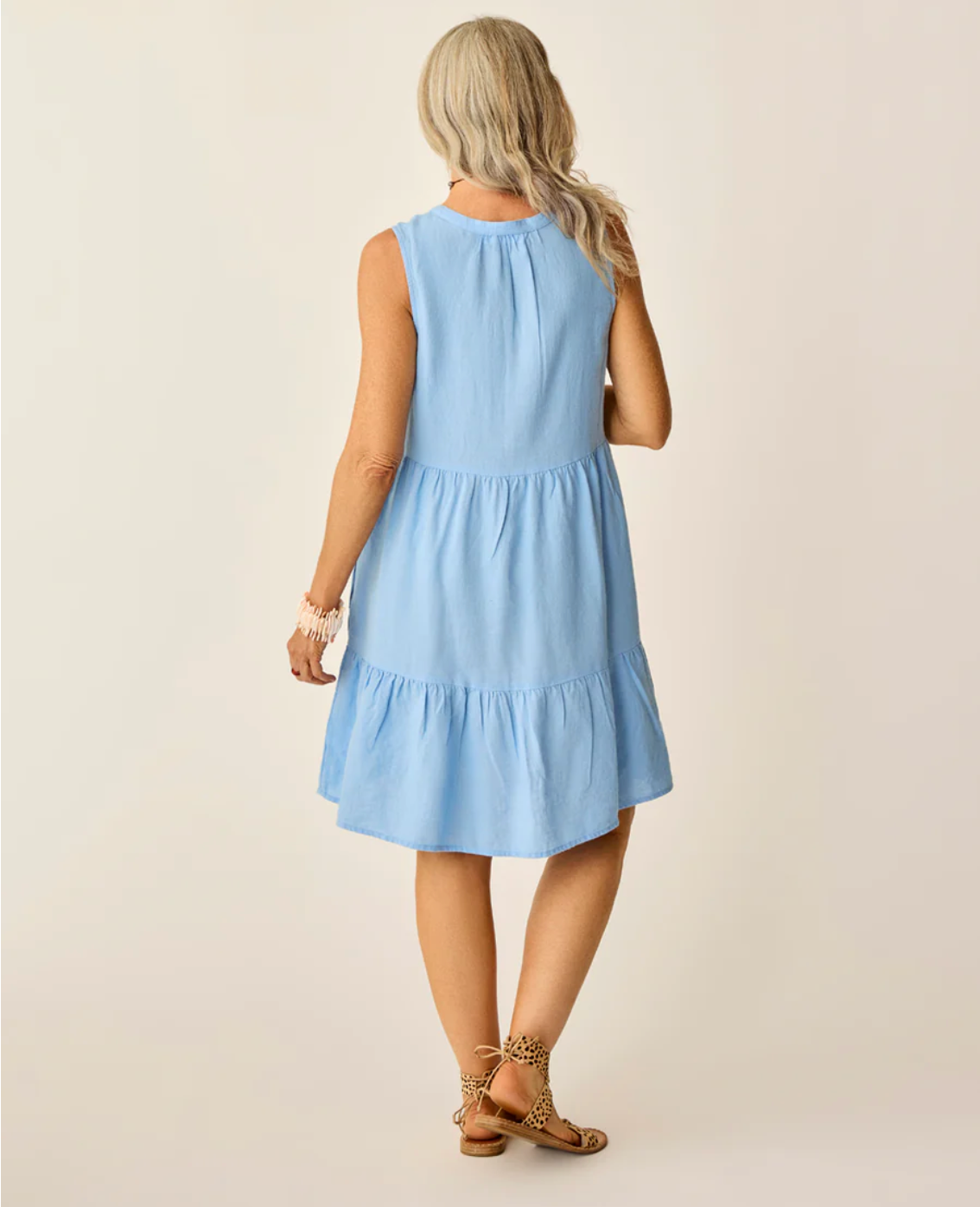 Carve Designs W Nellie Linen Dress SKY BLUE CHAMBRAY