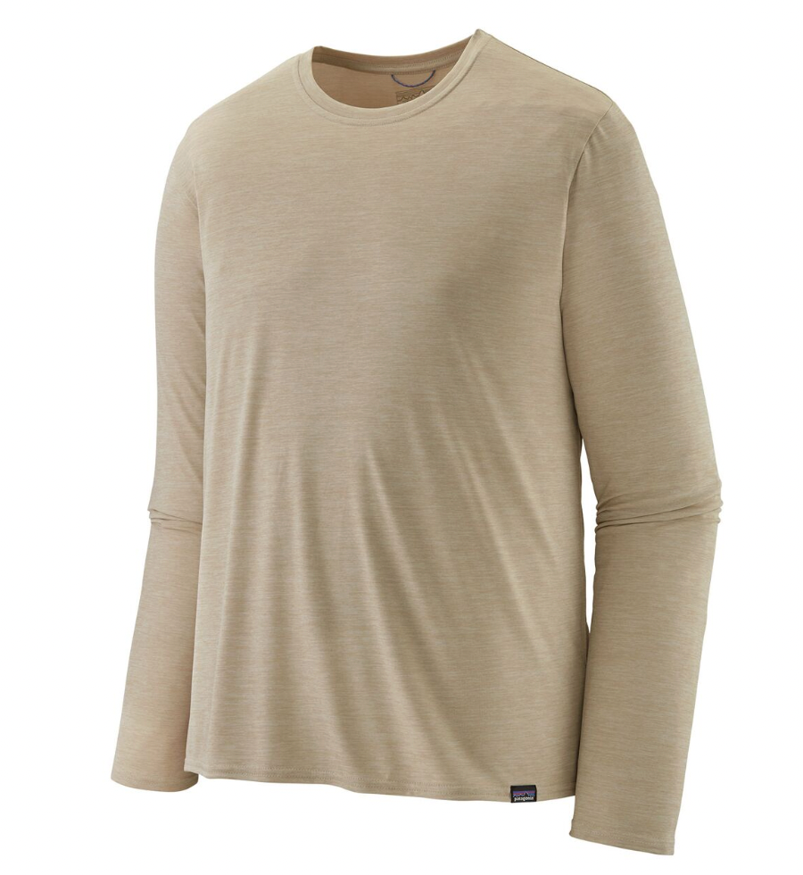 Patagonia M LS Cap Cool Daily PUMICE DYNO WHITE