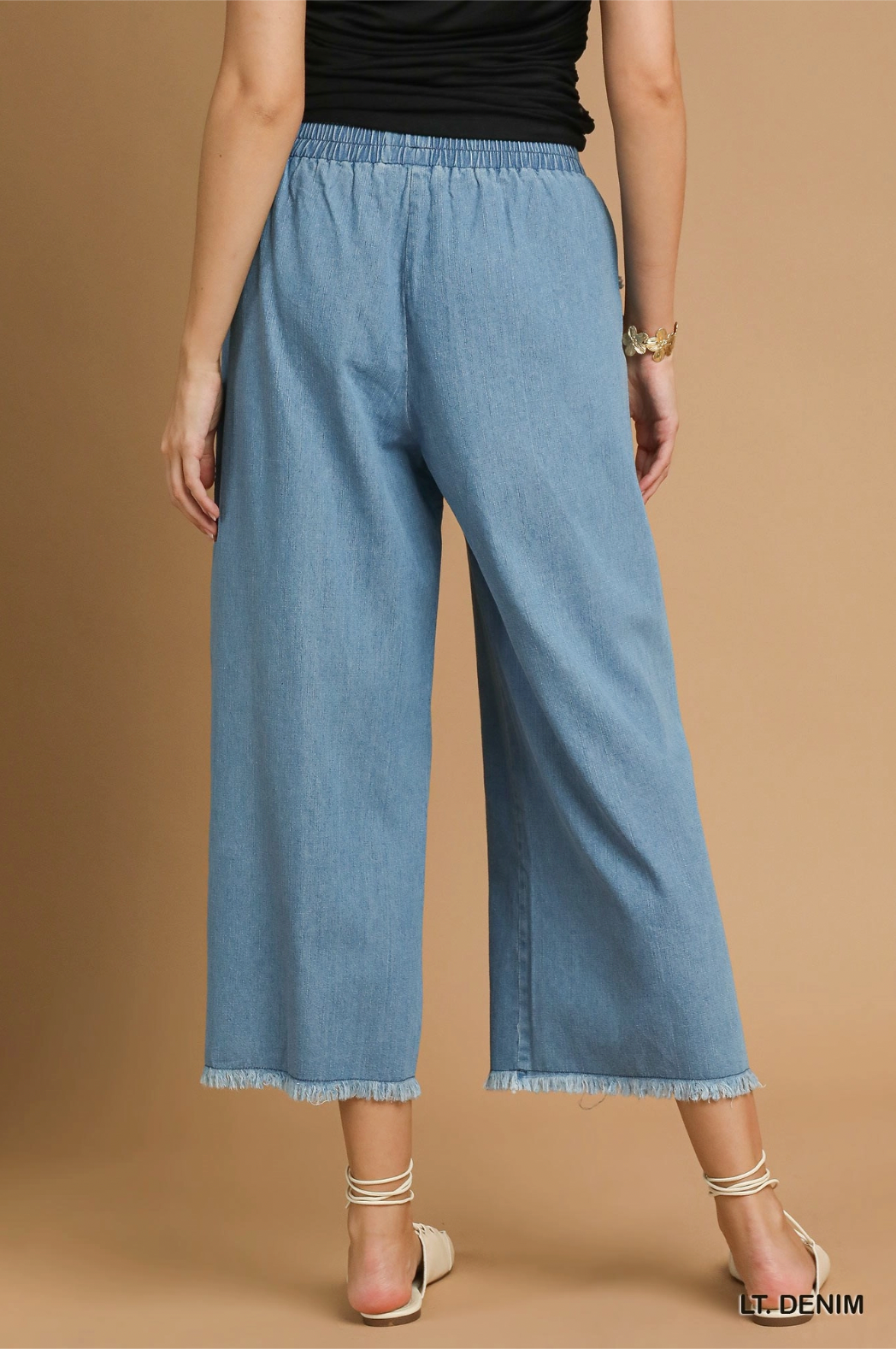 Umgee W Wide Leg Pants LIGHT DENIM