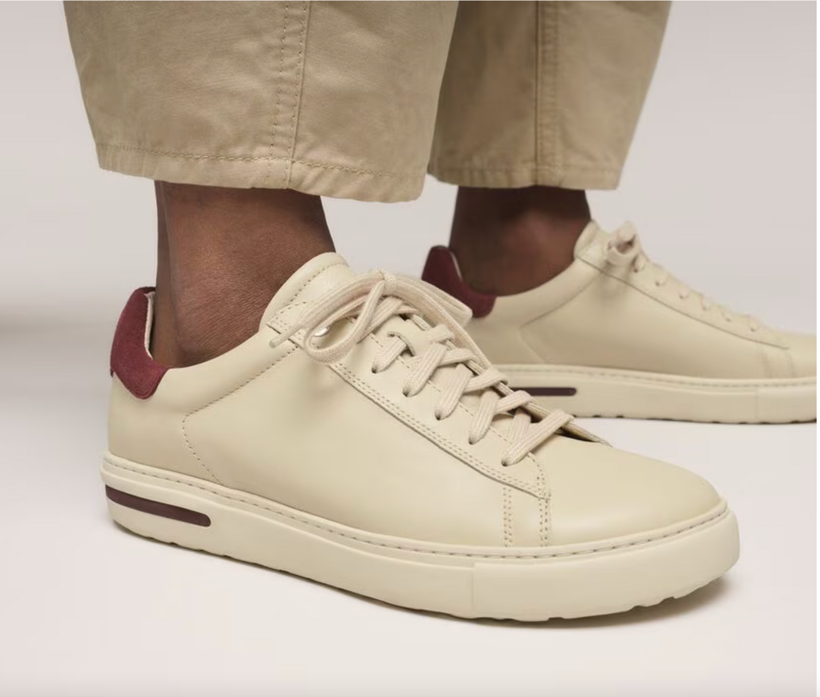 Birkenstock W Bend Low Leather EGGSHELL / ZINFANDEL