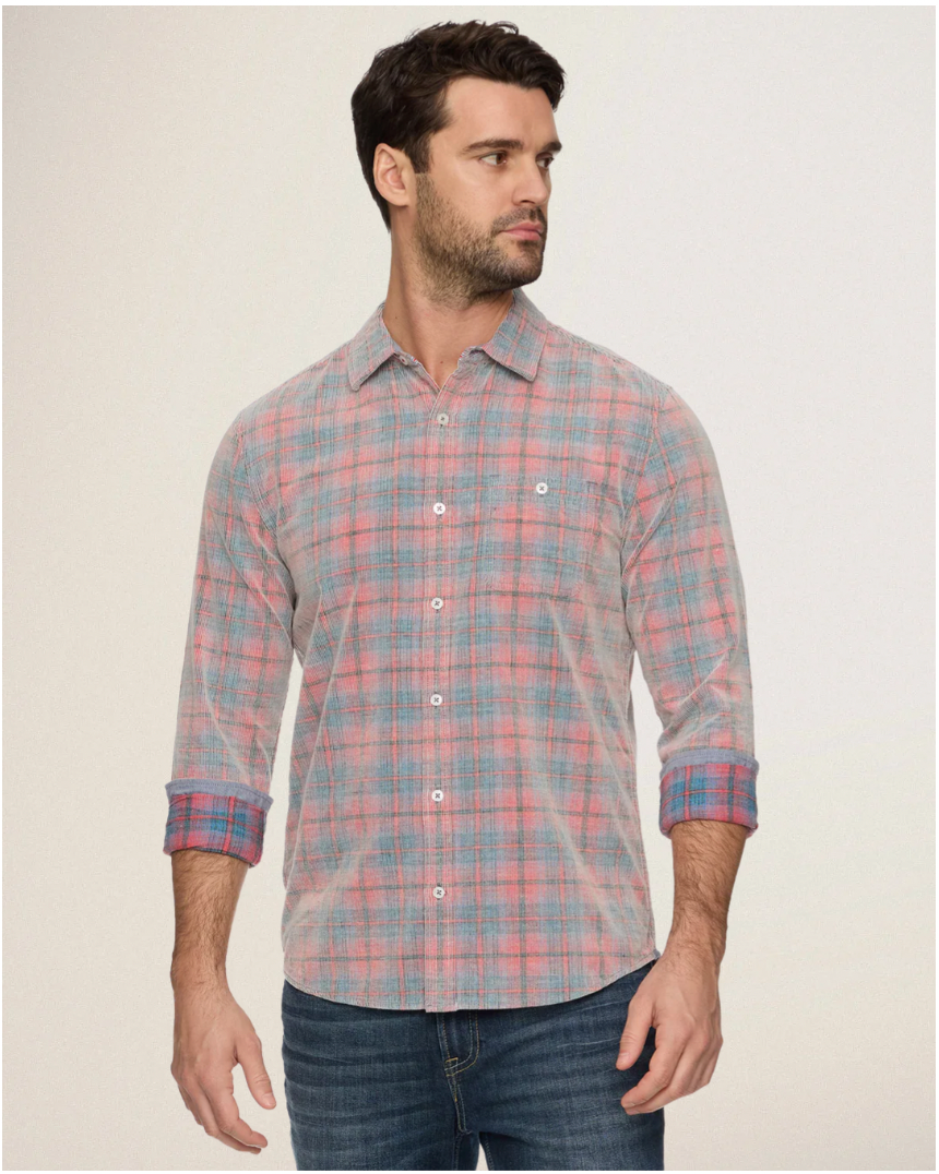 Flag & Anthem M LS Allen Vintage Wash Corduroy PINK / BLUE