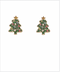 Golden Stella Christmas Tree Crystals Earrings GREEN