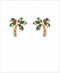 Golden Stella Palm Tree Christmas Lights Earrings