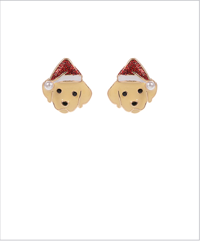 Golden Stella Christmas Golden Retriever Earrings