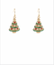 Golden Stella Christmas Tree Crystal Earrings GREEN / GOLD