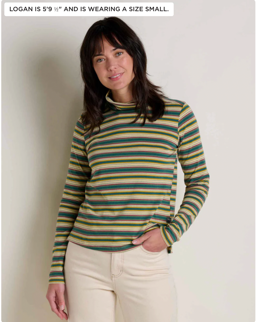 Toad & Co W Maisey LS Turtleeck BARLEY MULTI STRIPE