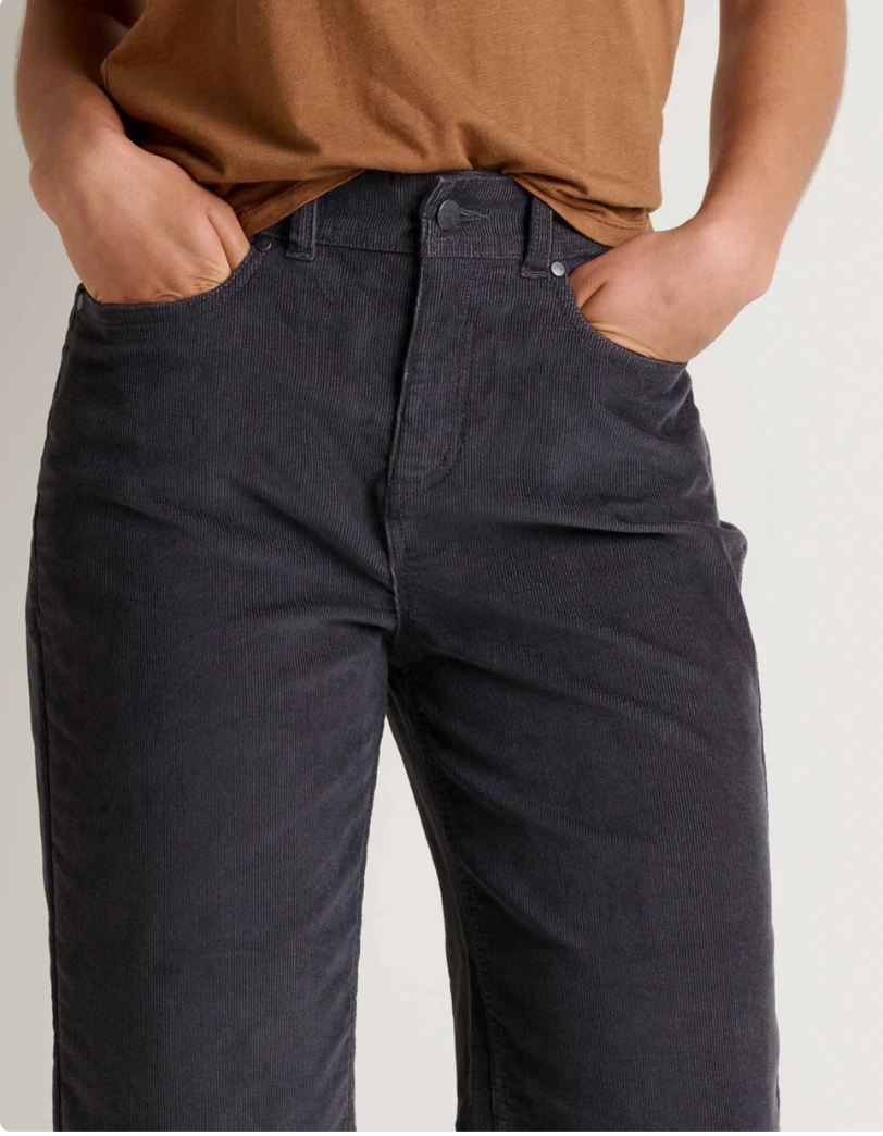 Toad & Co W Coaster Cord Wide Leg Pant SOOT