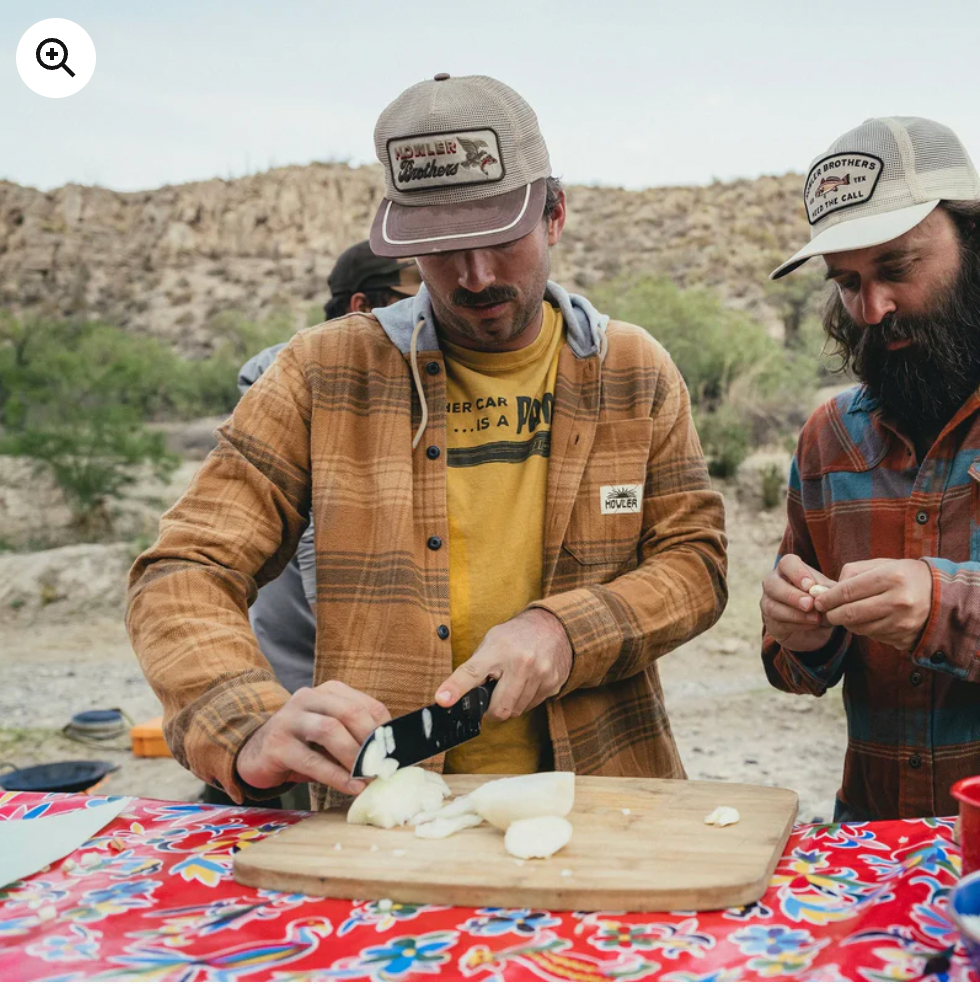 Howler Bros M Salvo Hooded Flannel MESA PLAID DUCK BROWN