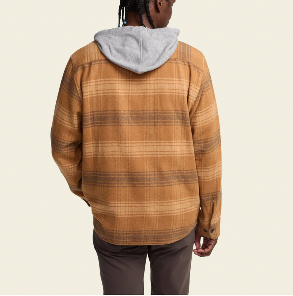 Howler Bros M Salvo Hooded Flannel MESA PLAID DUCK BROWN
