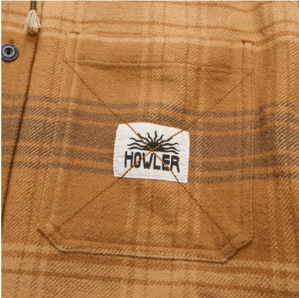 Howler Bros M Salvo Hooded Flannel MESA PLAID DUCK BROWN